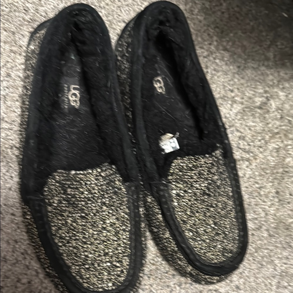 UGG Women's Black and Silver Loafers